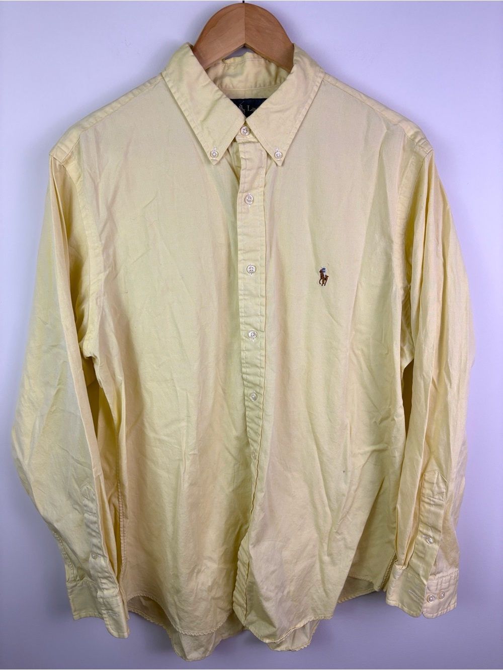 Polo Ralph Lauren Men's Yellow Button-Down Dress Shirt size 17 34/35